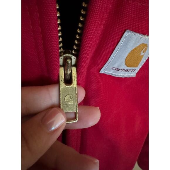 Carhartt RARE J04 Red Vintage Quilted Flannel Lined Firm Duck Active Jacket XXL - Picture 5 of 11